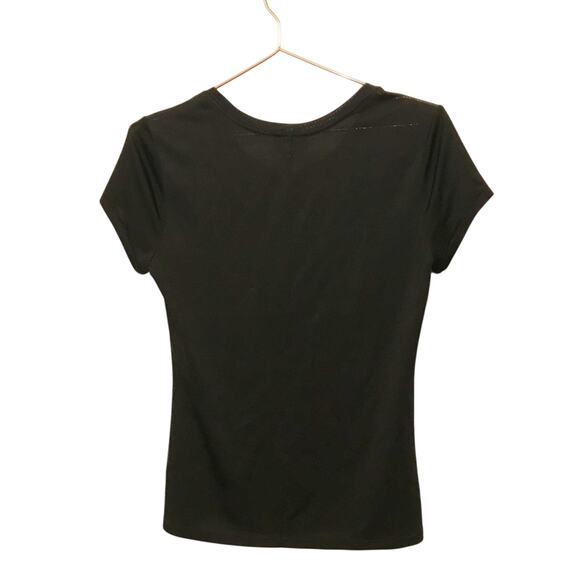 Express Black Semi Sheer Basic Top - Size Small - Picture 2 of 6